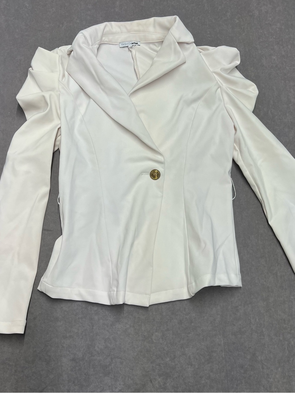 Fashion Nova Ivory Single-Button Tailored Blazer